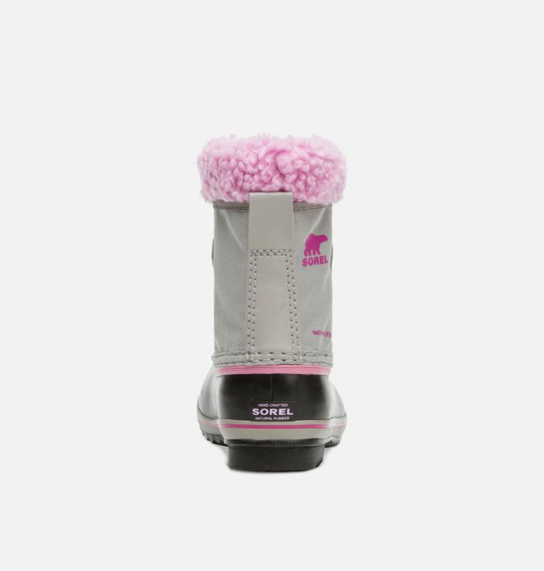 Kids Snow Boots Grey/Black/Pink - Sorel Childrens Yoot Pac™ Nylon - 092-HIBTMD